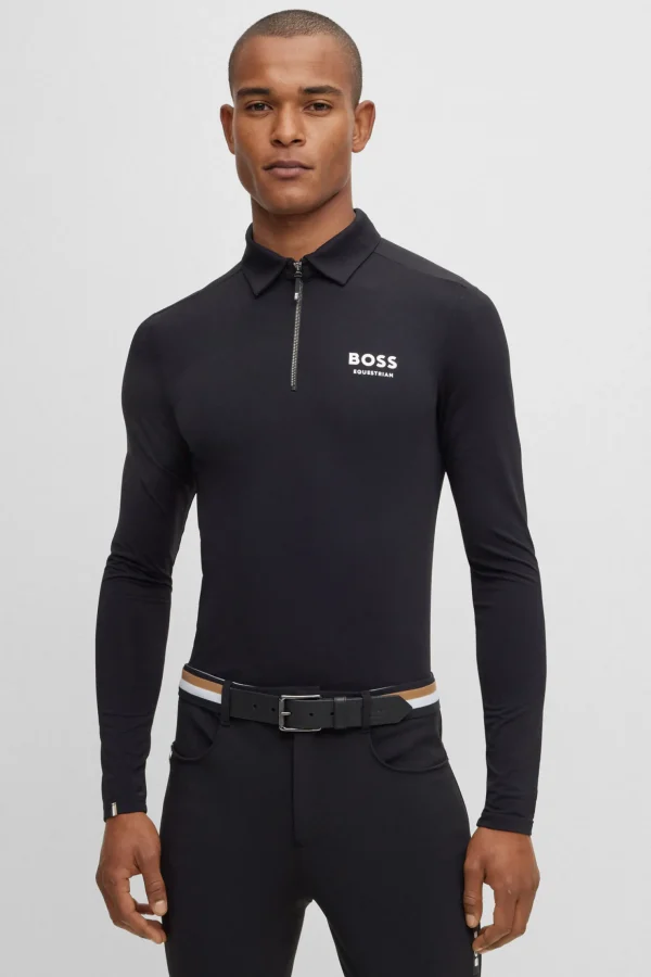 boss Elton Signature Stripe Trenings-poloskjorte for menn* Rideskjorter