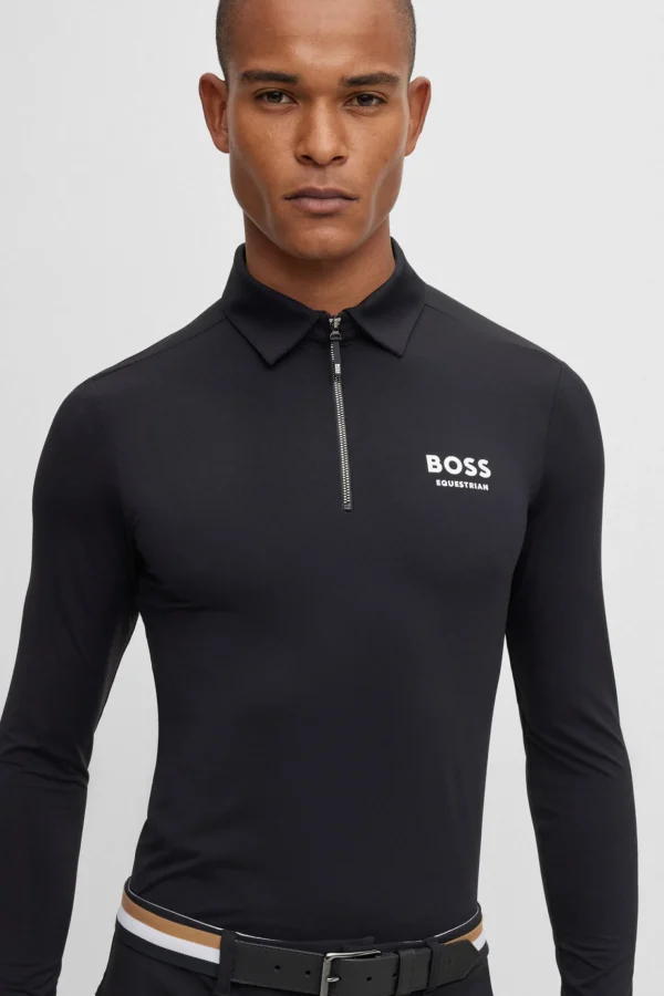 boss Elton Signature Stripe Trenings-poloskjorte for menn* Rideskjorter