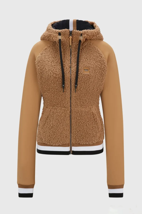 boss Riva Teddy Hybrid Zip hettegenser* Gensere & Fleece