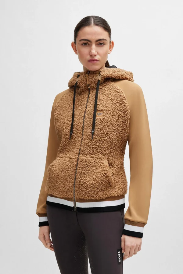 boss Riva Teddy Hybrid Zip hettegenser* Gensere & Fleece