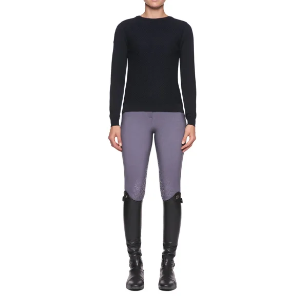 cavalleriatoscana Cavalleria Toscana boat neck genser, ullstrikket, bikubemønstret, dame* Gensere & Fleece
