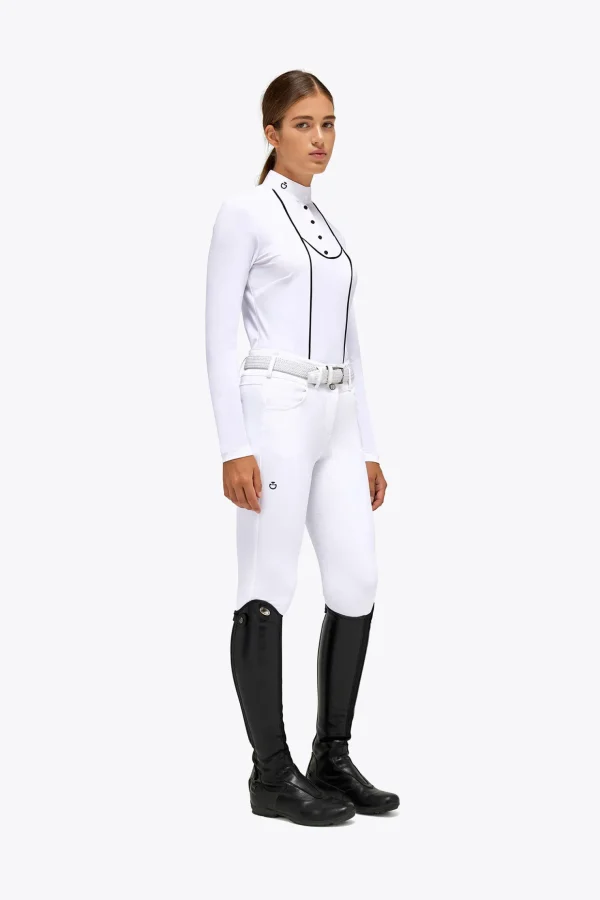 cavalleriatoscana Cavalleria Toscana Tech Jersey Piqué stevneskjorte med lange ermer for kvinner* Stevne | Skjorter Og Topper