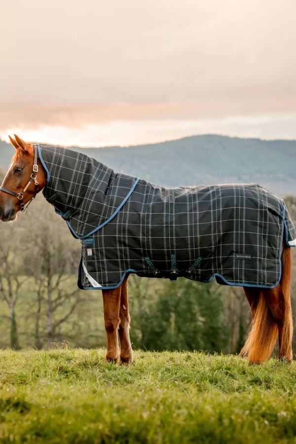 horseware Rhino Refletech Plus Vari-Layer utedekken inkl. avtakbar hals, 250 gram* Regndekken