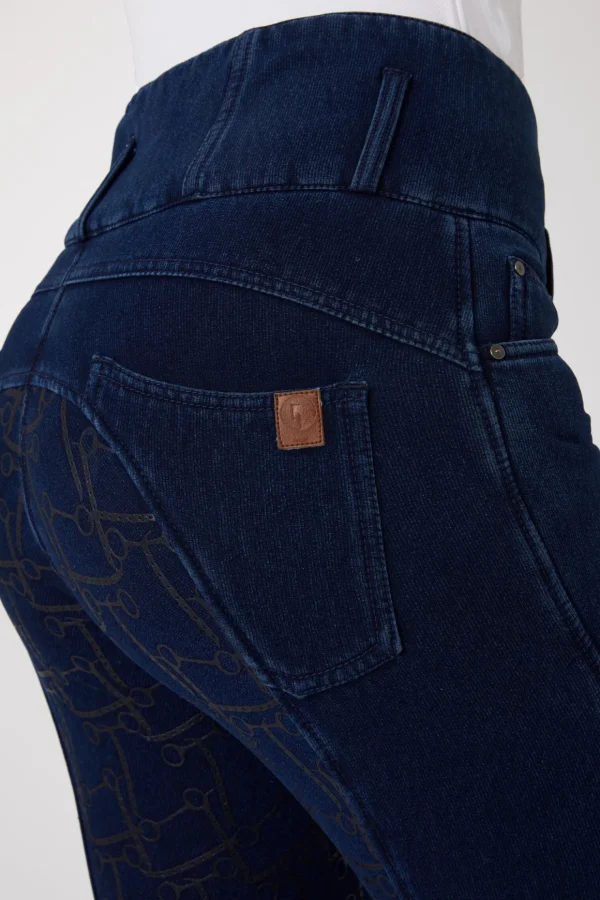 horze Kacy helforsterket denim thermo ridebukse, dame* Vinterridebukser