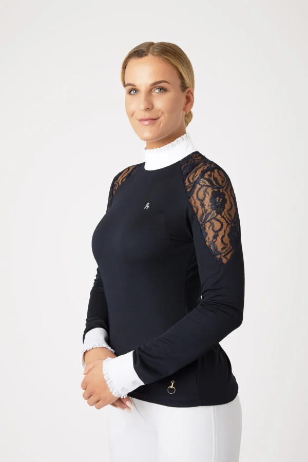 horze Sylvie langermet stevneskjorte med blonder, dame* Skjorter Og Topper