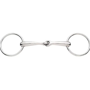 korsteel Stainless Steel Solid Mouth Jointed 16mm Loose Ring Snaffle Bit* Trinsebitt
