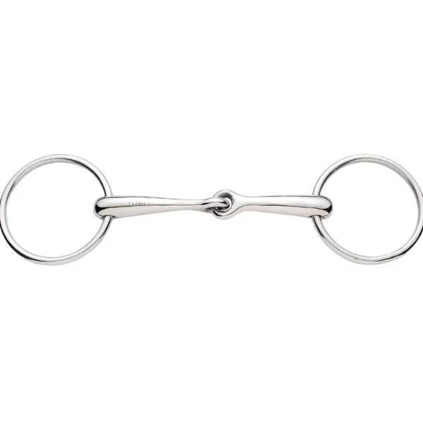 korsteel Stainless Steel Solid Mouth Jointed 16mm Loose Ring Snaffle Bit* Trinsebitt