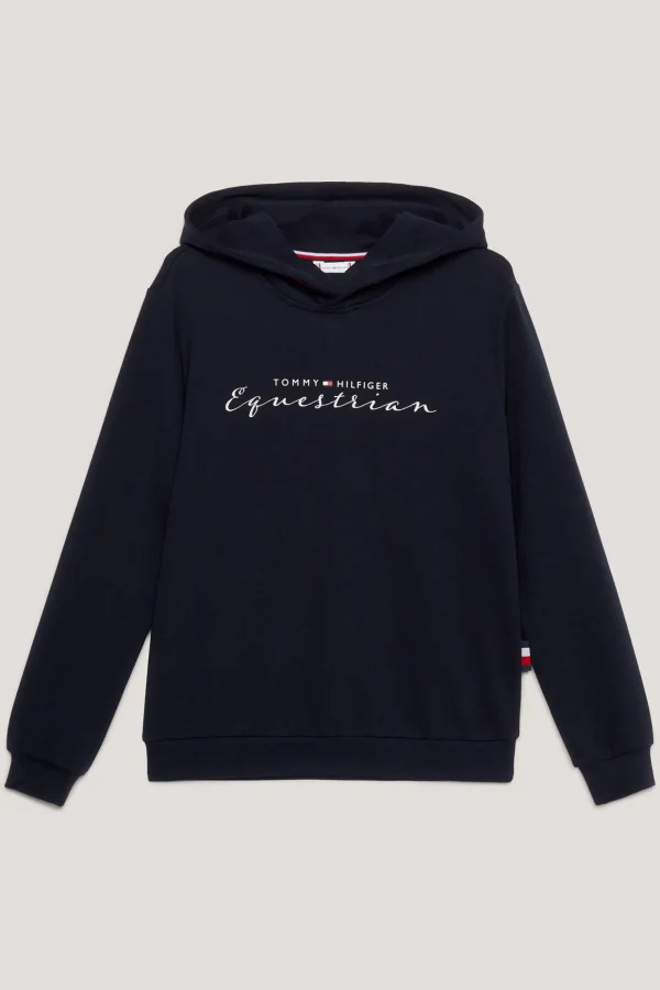 tommyhilfigerequestrian Tommy Hilfiger Equestrian Metallic Logo Grafisk hettegenser for kvinner* Gensere & Fleece