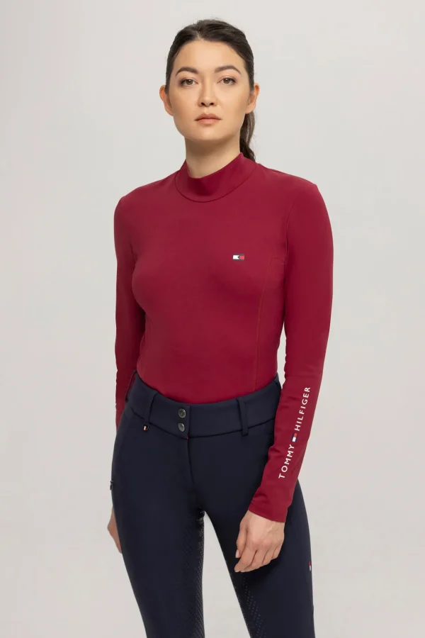 tommyhilfigerequestrian Tommy Hilfiger Equestrian langermet genser med høy hals for kvinner* Skjorter Og Topper