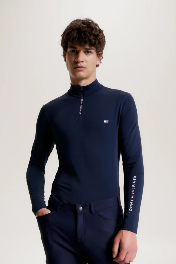 tommyhilfigerequestrian Tommy Hilfiger Equestrian 1/4 Zip Termoskjorte for menn* Rideskjorter