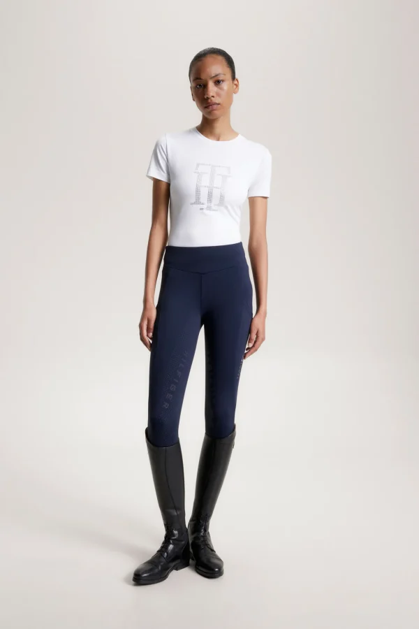 tommyhilfigerequestrian Tommy Hilfiger Equestrian TH Rhinestone skjorte for kvinner* Skjorter Og Topper