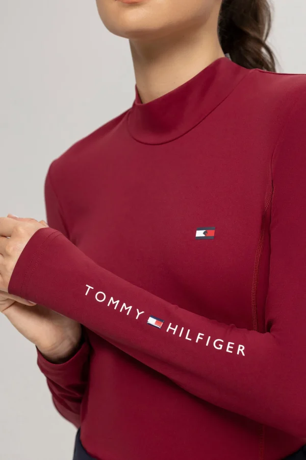 tommyhilfigerequestrian Tommy Hilfiger Equestrian langermet genser med høy hals for kvinner* Skjorter Og Topper