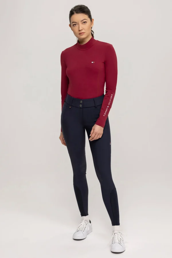 tommyhilfigerequestrian Tommy Hilfiger Equestrian langermet genser med høy hals for kvinner* Skjorter Og Topper